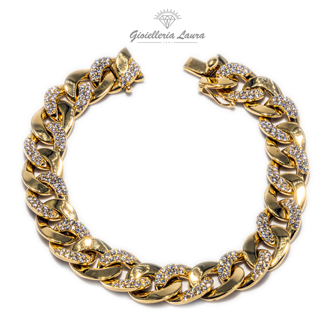 Bracciale maglia Grumette con Diamanti Crivelli