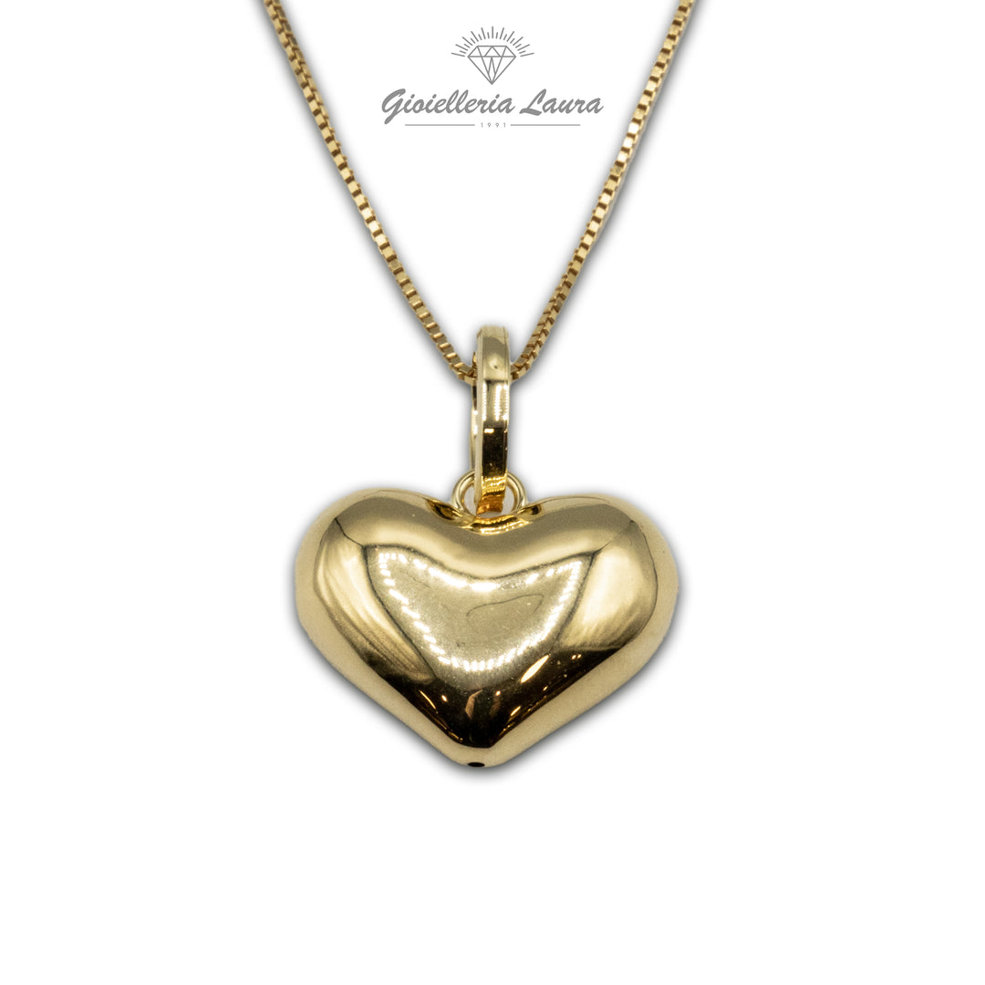 Collana con Ciondolo Cuore 3D in Oro 18 kt